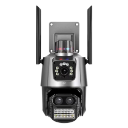 Camera de supraveghere dubla WIFI 8MP exterior/interior Ultra HD 5X zoom rotire alarma senzor miscare AX