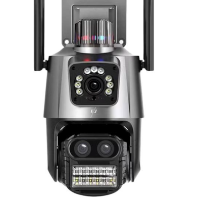 Camera de supraveghere dubla WIFI 8MP exterior/interior Ultra HD 5X zoom rotire alarma senzor miscare AX