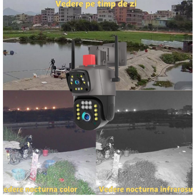 Camera de supraveghere FullHd 4MP PTZ WiFi exterior/interior Night Vision Color Comunicare bidirectionala Intelligent tracking