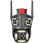 Camera de supraveghere inteligenta 4K cu senzor de miscare LED infrarosii si lumini LED albe