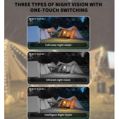 Camera de supraveghere inteligenta 4K cu senzor de miscare LED infrarosii si lumini LED albe