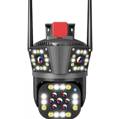 Camera de supraveghere inteligenta 4K cu senzor de miscare LED infrarosii si lumini LED albe