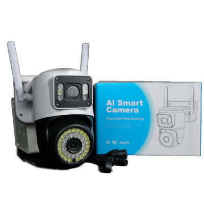 Camera de supraveghere IP 2 EYES VIEW 2 ECRANE in acelasi timp 5.0MPX rotire 360 ​​​​de grade vedere pe timp de noapte