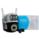 Camera de supraveghere IP 2 EYES VIEW 2 ECRANE in acelasi timp 5.0MPX rotire 360 ​​​​de grade vedere pe timp de noapte