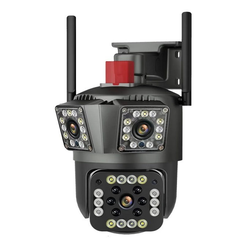 Camera de Supraveghere Tripla WIFI 24MP Exterior/Interior Ultra HD 10X zoom Rotire Comunicare Bidirectionala