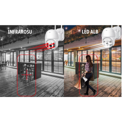 Camera de supraveghere WIFI Pro 8 LED 3MP exterior/interior FullHD 2k 4X zoom