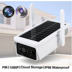 Camera de supraveghere Wifi wireless cu panou solar 2 LED 1080P