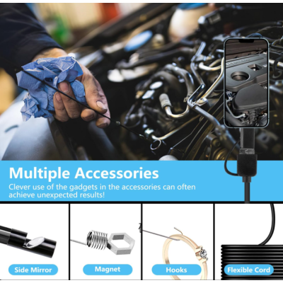 Camera Endoscop 3 in 1 USB C pentru Android si Windows 10 METRI waterproof