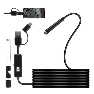 Camera Endoscop 3 in 1 USB C pentru Android si Windows 10 METRI waterproof