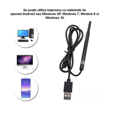Camera Endoscopica Pentru Inspecite Ureche Nas Piele 6 LED Incarcare USB Cu Dipslay Inclus de 4 3 Inch