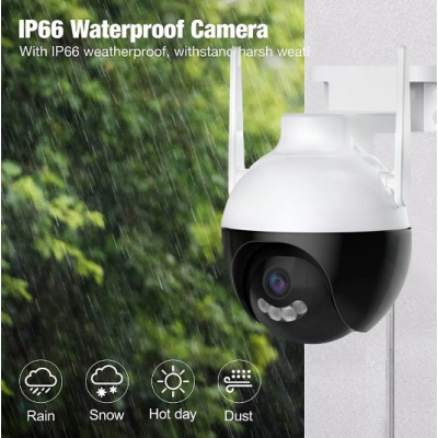 Camera inteligenta de Supraveghere cu Unghi Wide HD 4MP Rotunda Alba