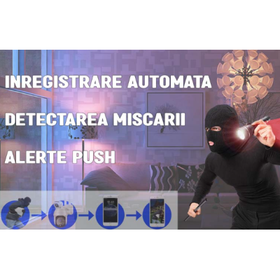 Camera Supraveghere IP PTZ Duala wireless 320 grade 1080p IR+LED Exterior Senzor Miscare Alarma