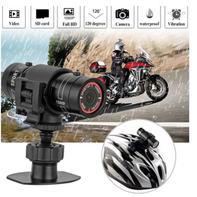 Camera video MINI F9 sport 1080p Full HD unghi larg de 120 grade  60 de cadre video poate fi montata pe casca sau bicicleta/motocicleta
