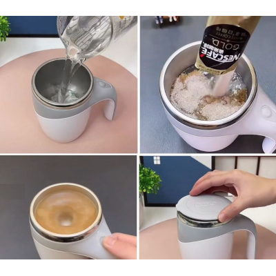 Cana cu amestecare automata din otel inoxidabil stil Termos cu maner