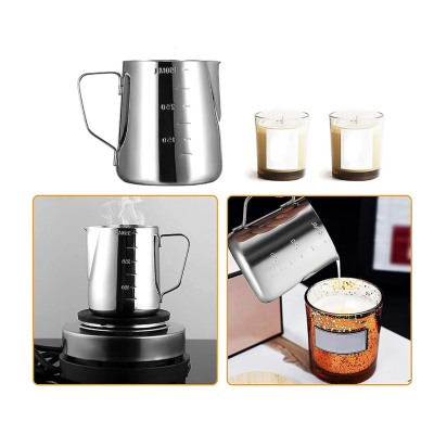 Cana din inox cu gradatie pentru spumare cu maner 350 ml