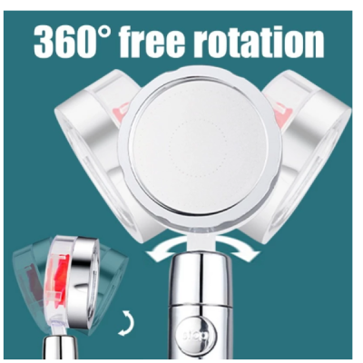 Cap de Dus cu Elice pentru Presiune Inalta cu Buton Oprire Apa Jet Tip Vortex Cromat