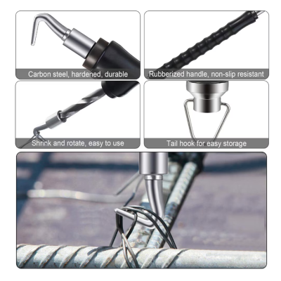 Carlig semi automat de legat sarma fier beton armatura din otel cu maner ergonomic din cauciuc