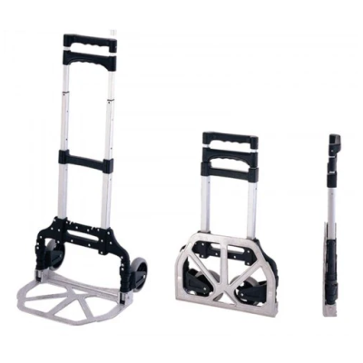 Carucior pentru cumparaturi pliabil cu platforma si maner extensibil aluminiu