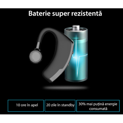 Casca wireless S109 Bluetooth 5.0 Reducerea zgomotului Negru