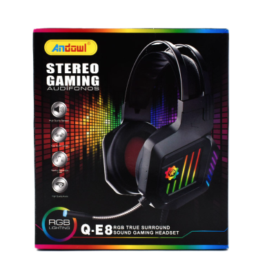 Casti Andowl Q E8 Over Ear Gaming cu conexiune 2x3,5mm / USB Negru