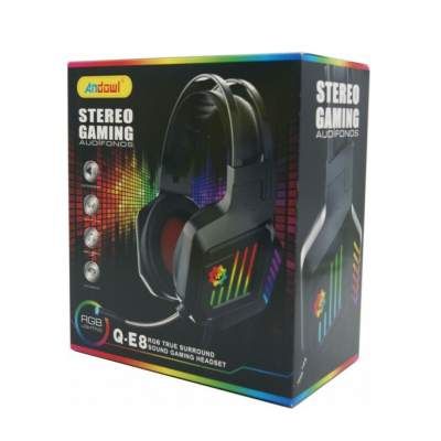 Casti Andowl Q E8 Over Ear Gaming cu conexiune 2x3,5mm / USB Negru