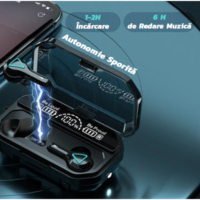 Casti Wireless A15 TWS Bluetooth 5.1 Display LCD