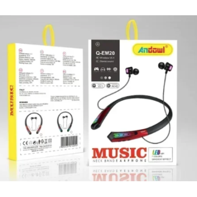 Casti wireless Andowl Q EM20 Bluetooth cu 7 culori LED 
