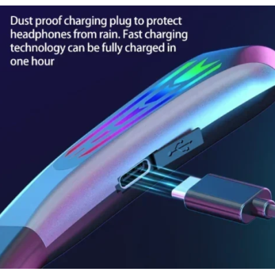 Casti wireless Andowl Q EM20 Bluetooth cu 7 culori LED 