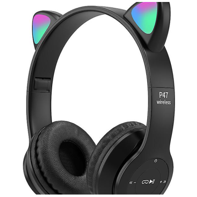 UB Casti Wireless copii urechi pisica P47M bluetooth handsFree hifi bass stereo LED