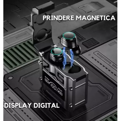 Casti Wireless M25 Bluetooth 5.3 Waterproof Standby 280h Incarcare rapida LED Display