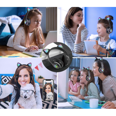 Casti wireless pliabile Urechi de pisica VZV-23M NEGRE