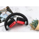 Casti wireless stereo Q EJ079 efect metalic pliabile culoare rosu / negru
