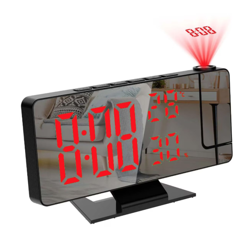 Ceas de masa DS 3718LW afisaj si proiectie efect oglinda alarma temperatura umiditate