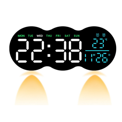 Ceas de masa sau perete digital LED 2808 cu lumina ambientala calda si functie de numaratoare inversa