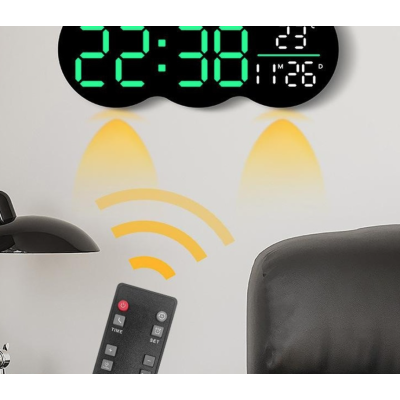 Ceas de masa sau perete digital LED 2808 cu lumina ambientala calda si functie de numaratoare inversa