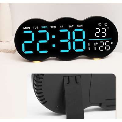 Ceas de masa sau perete digital LED 2808 cu lumina ambientala calda si functie de numaratoare inversa