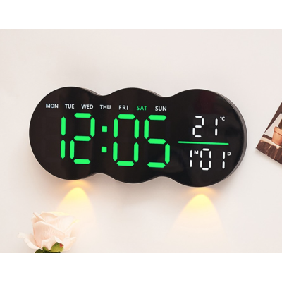 Ceas de masa sau perete digital LED 2808 cu lumina ambientala calda si functie de numaratoare inversa