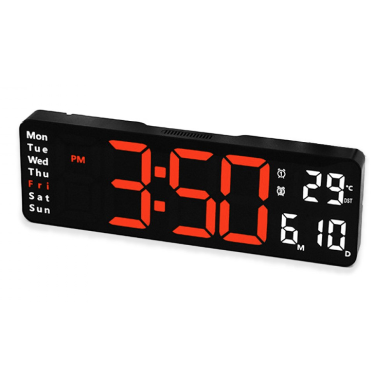 Ceas de perete / masa electronic RD A323 de 32cm afisaj portocaliu