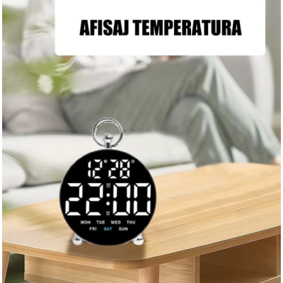 Ceas digital de masa si de perete GH8029 calendar temperatura alarma activare Vocala