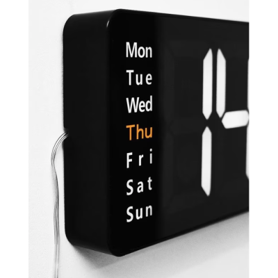 Ceas Digital de Perete RD AB6626 afisaj ALB Functie de Termometru Calendar Temporizator Alarma Dubla