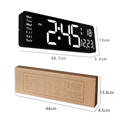 Ceas Digital de Perete RD AB6626 afisaj ALB Functie de Termometru Calendar Temporizator Alarma Dubla