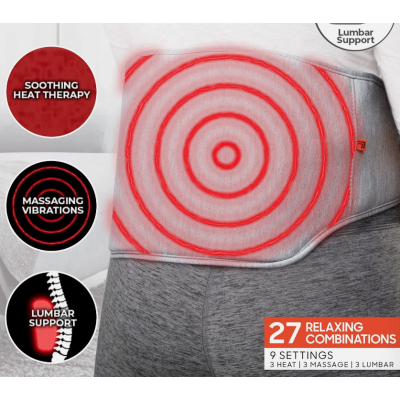 Centura lombara cu masaj vibratii si terapie cu caldura 27 moduri relaxare suport spate