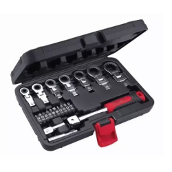 Chei unghiulare cu clichet 6-19mm CrV 20 buc si capete interschimbabile