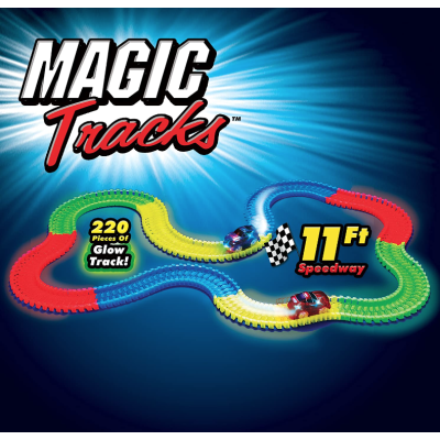 Circuitul Multicolor Magic Track cu o masinuta 220 piese fluorescent