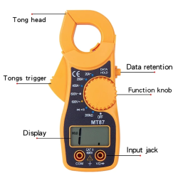 Clampmetru mic galben multifunctional MT87 AC/DC 