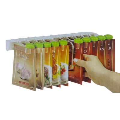 Cleme cu orificii pentru plicuri de condimente 12 buc cu suport Drept