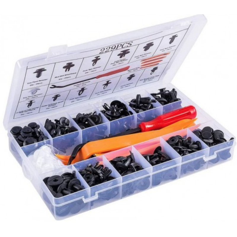 Cleme de Fixare Universale Plastic - Cutie 229PCS