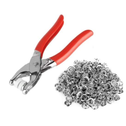 Cleste rosu pentru capsat din metal cu capse incluse si manere antiaderente