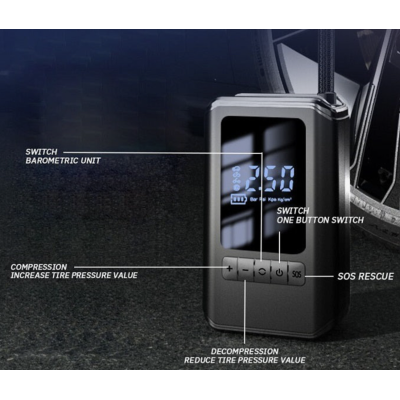 Compresor auto cu display digital 130PSI wireless Putere 60W
