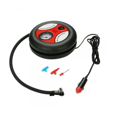 Compresor auto pentru anvelope masini si biciclete in forma de roata